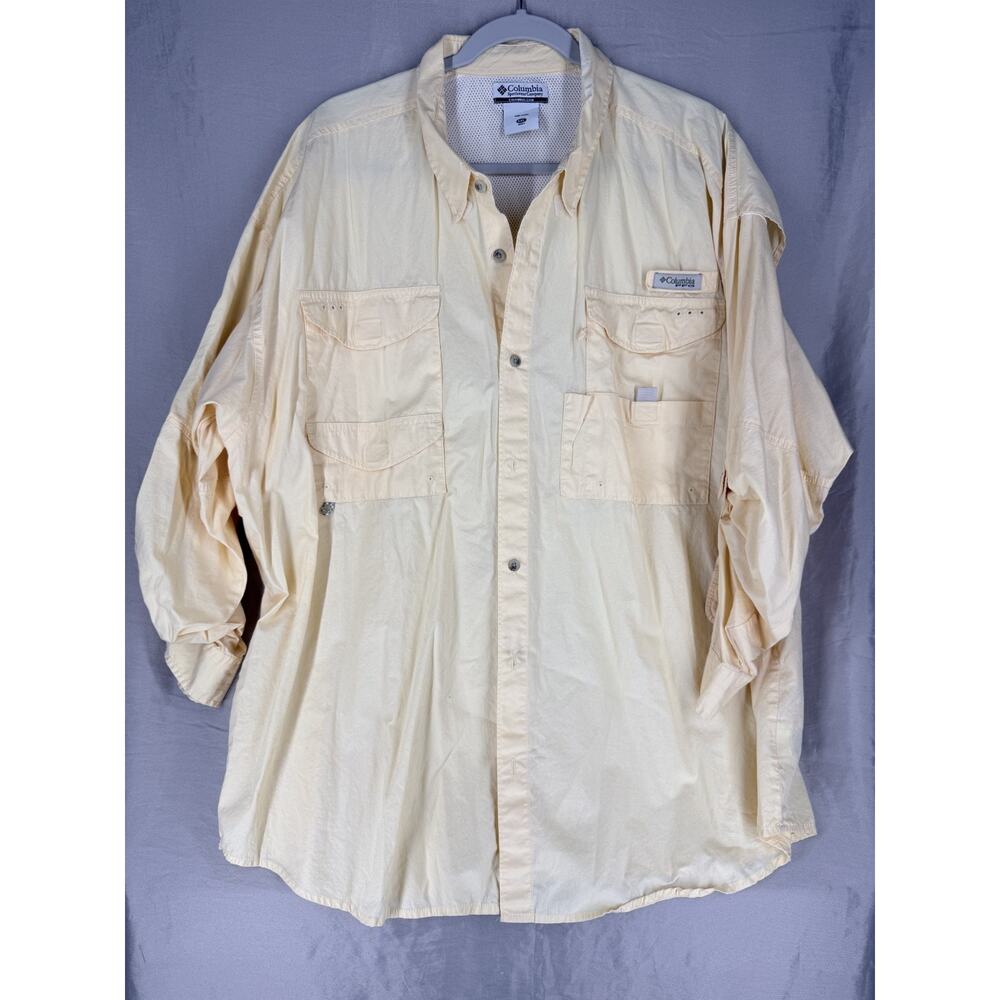 Columbia PFG Bahama II Long Sleeve Fishing Shirt Yellow Men's XXL